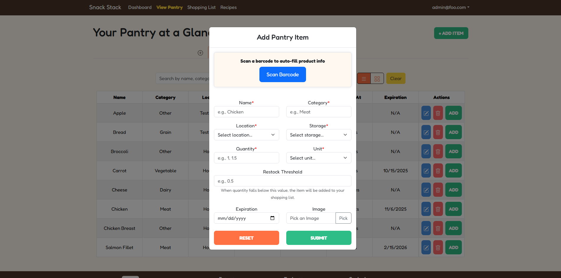 Snack Stack Add Item_Screenshot