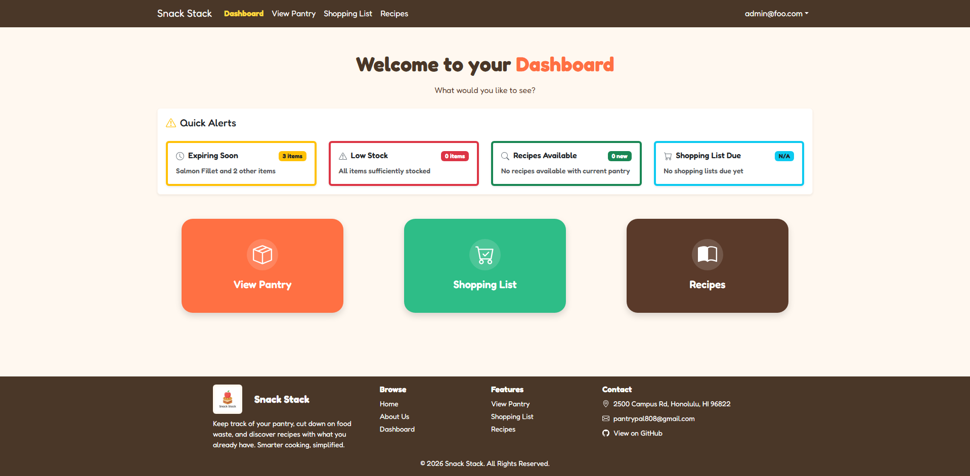 Snack Stack Dashboard_Screenshot
