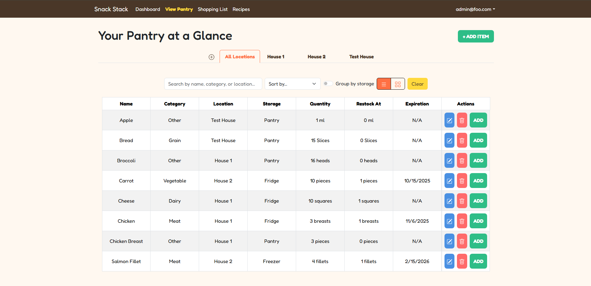 Snack Stack InventoryList_Screenshot